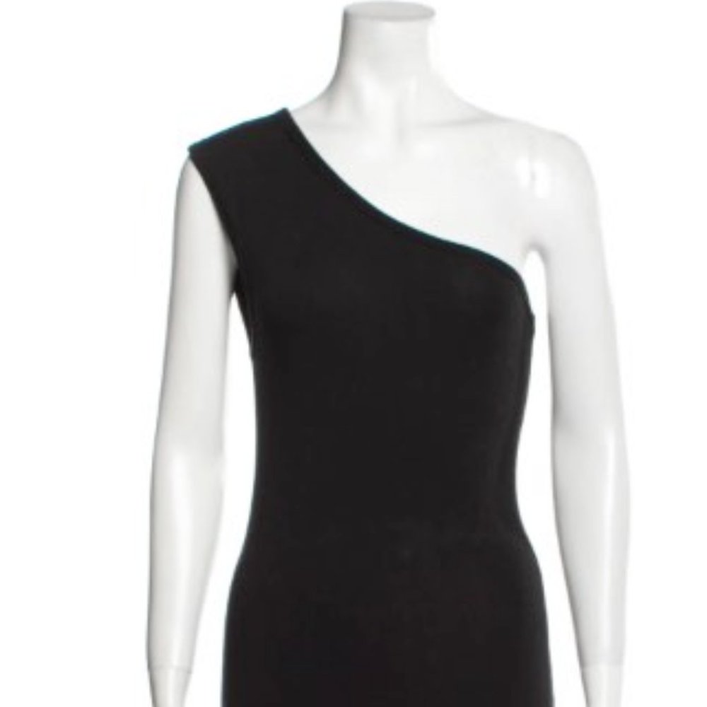 T by Alexander Wang Black One Shoulder Stretchy Dress